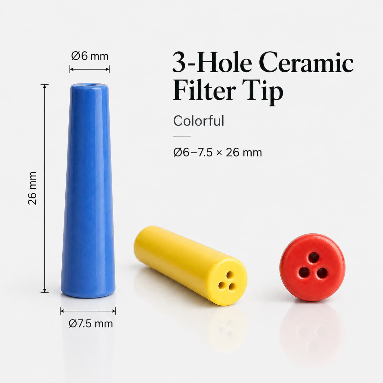 3-hole colorful ceramic filter tips